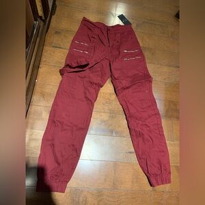 Suspender zipper joggers